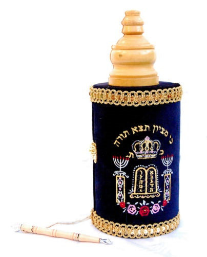 Scroll Book Hebrew Bible Sefer Torah Case Shield ??& Yad Pointer-fine 32 cm