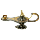 Amaizing Brass Black Copper Hand Made 6 Inch Aladdin Genie Lamp from Israel with The Word Jerusalem Magic Handcrafted Aladdin Oil Lamp Israel Art