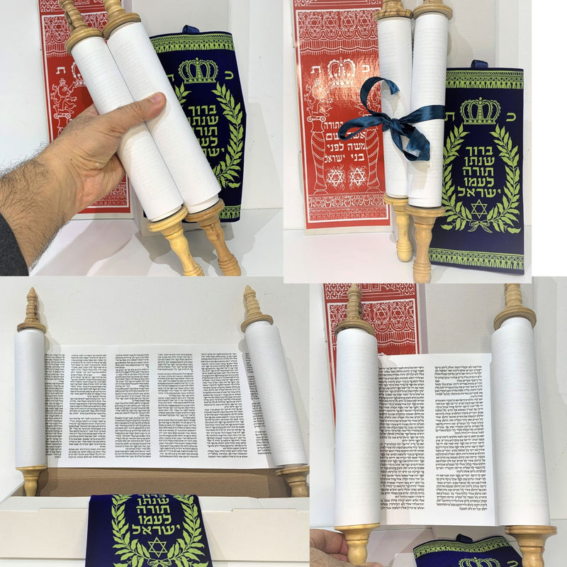 NEW 36 cm Sefer Torah Scroll Hebrew Jewish Bible Synagogue Judaica [Textbook Bin