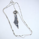 Sterling Silver Oxidized Map of Israel with Traveler's Prayer and Stars of David