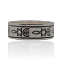 Silver 925 Ring Messianic Star Of David, Menorah, Fish Symbol Of Messianic