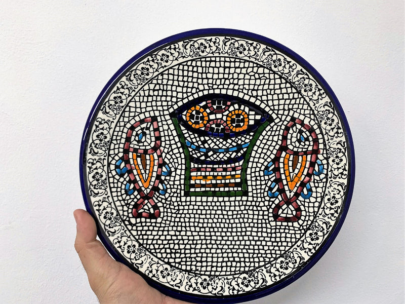 Tabgha - Miracle of Loaves and Fish Armenian Ceramic Plate - Large Mosaic Plate