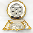 set 2 Plate&Cover Passover Seder Matzah Pesach Israel Passover Plate LRG Passover Seder + Matzah Plate Pesach Set Kosher Matzo Bread