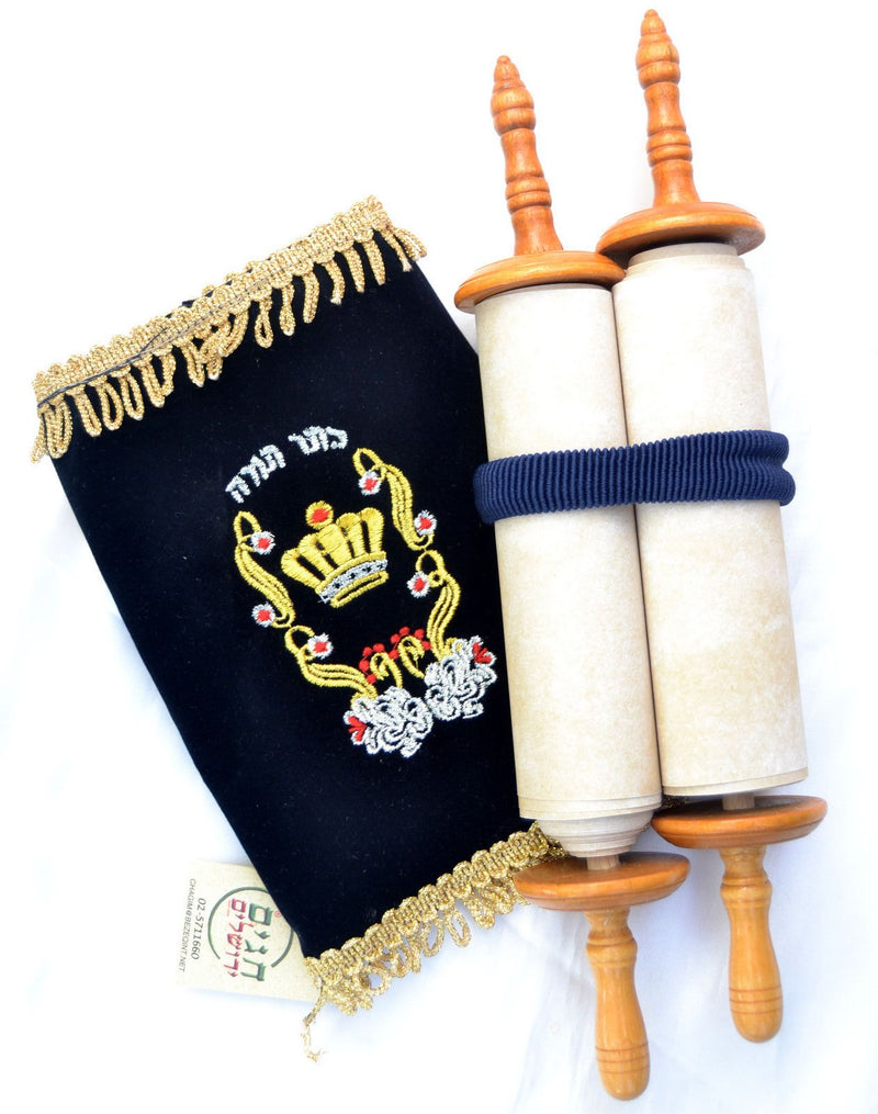 Sefer Torah Scroll Big Book Bible Hebrew&Velvet Cover Israel 18.5"