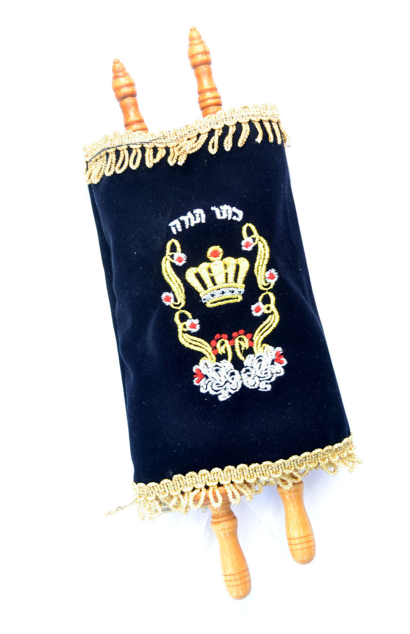 Sefer Torah Scroll Big Book Bible Hebrew&Velvet Cover Israel 18.5"