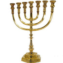 Brass Copper 14 Inch  Height Massive Temple Menorah Jerusalem Candle Holder Oil Stand Art