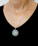 Amazing Handmade 925 Silver Roman Glass Jerusalem Pendant,Roman Glass Pendant,Jewish Pendant