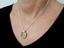 Handmade 925 Silver 9k Gold Ani Le Dodi Pomegranate Pendant Necklace set With Garnets Judaica Gift