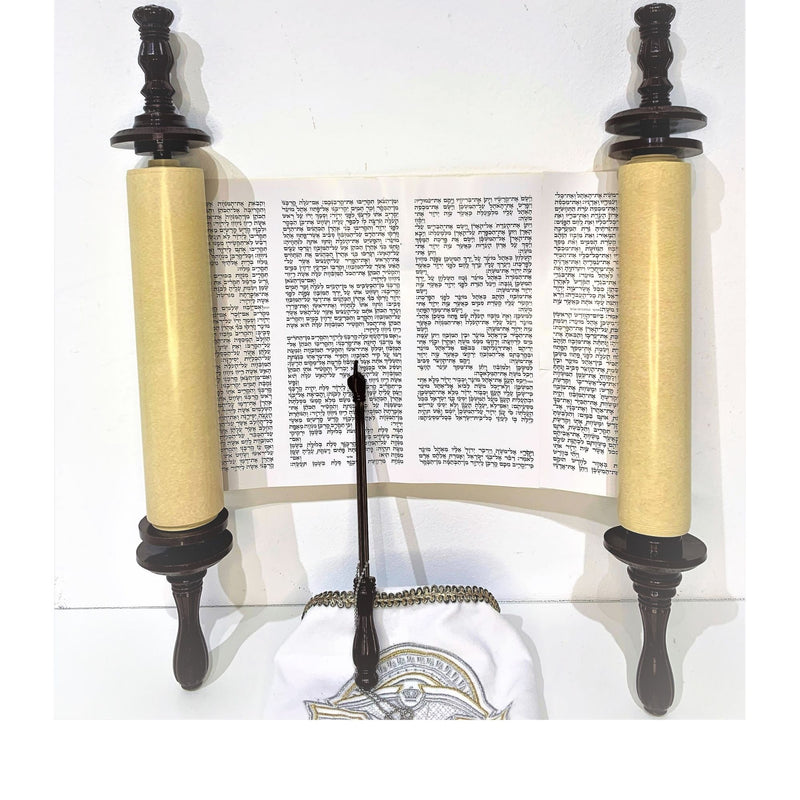 Amaizing hand made Big Sefer Torah Scroll Book Bible Hebrew&Velvet cover 18.5" Judaica Israel