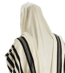 100% Wool Tallit Prayer Shawl Model Malchut Tzitzit Chabbad Jewish wedding,Talitnia Tallit - Made in Israel -Choose a size and color מלכות ,ציציות קשירה -חב"ד עבה