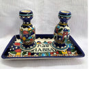 Amaizing Armenian Design Candlesticks with Matching Tray Jerusalem Design