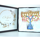 Cohen Tsemach Art & Gift Hand Painted Enamel Menorah Hanukkah Hanukkiah Pomegranate Blue & pink