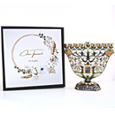 Cohen Tsemach Art & Gift Menorah Hanukkah two doves priestly breastplate Green Gold & Enamel With Zircons Nine Branch Chanukia