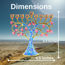 Cohen Tsemach Art & Gift Hand Painted Enamel Menorah Hanukkah Hanukkiah Pomegranate Blue & pink