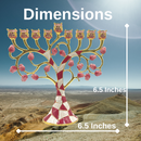 Cohen Tsemach Art & Gift Hand Painted Enamel Menorah Hanukkah Embellished with an Intertwining Pomegranate Design