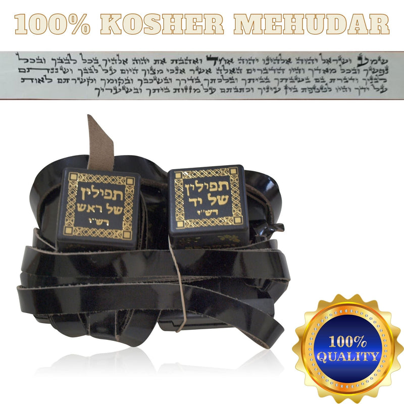 Kosher Tefillin Gassot Ashkenazi Tradition - Ktav Beit Yosef Mehudar Plus Hand Made From Israel (Left (If you are a right-handed