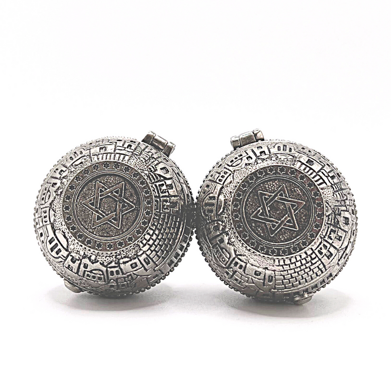 Amazing Shabbat travel Candlesticks - Metal Travel compact Size 2" Old City of Jerusalem