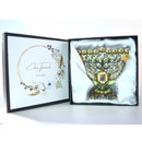 Cohen Tsemach Art & Gift Menorah Hanukkah two doves priestly breastplate Green Gold & Enamel With Zircons Nine Branch Chanukia