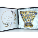 Cohen Tsemach Art & Gift Menorah Hanukkah two doves priestly breastplate Blue Gold & Enamel With Zircons Nine Branch Chanukia