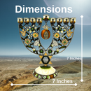 Cohen Tsemach Art&Gift Amazing Menorah Hanukkiah handmade,Green pomegranate