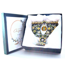 Cohen Tsemach Art&Gift Amazing Menorah Hanukkiah handmade,Green pomegranate