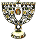 Cohen Tsemach Art&Gift Amazing Menorah Hanukkiah handmade,Green pomegranate