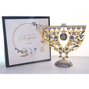 Cohen Tsemach Art&Gift Amazing Menorah Hanukkiah handmade,Blue pomegranate