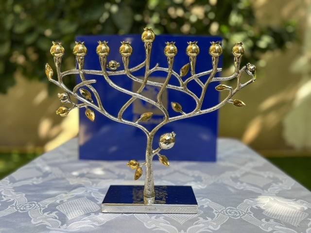 menorah hanukkah hanukkiah tree of life Pomegranate tree by yair emanuel judaica