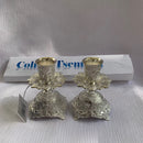 Quality Judaica Modern Silver Plated Shabbat Candlesticks Pair Set with Filigree