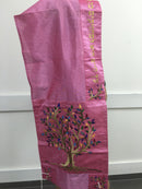 Set Tallit+kippa+Bag Embroidered Silk 16"X70" Emanuel Women Tree of Life Pink