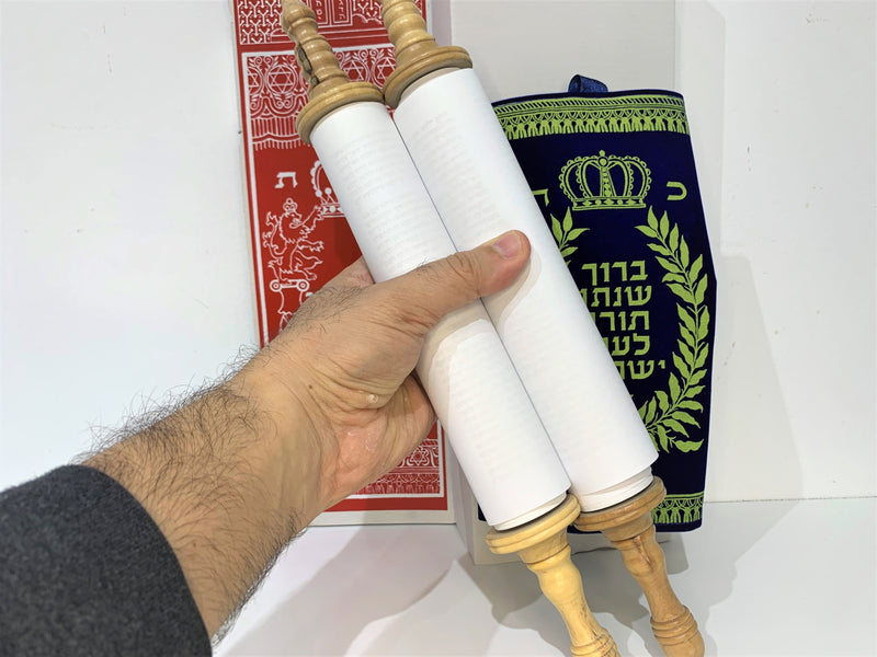 NEW 36 cm Sefer Torah Scroll Hebrew Jewish Bible Synagogue Judaica [Textbook Bin