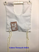Tallit Katan Kosher Israel Tzitzit 52x112cm/ 21"x44" Made in Israel Size 8 White