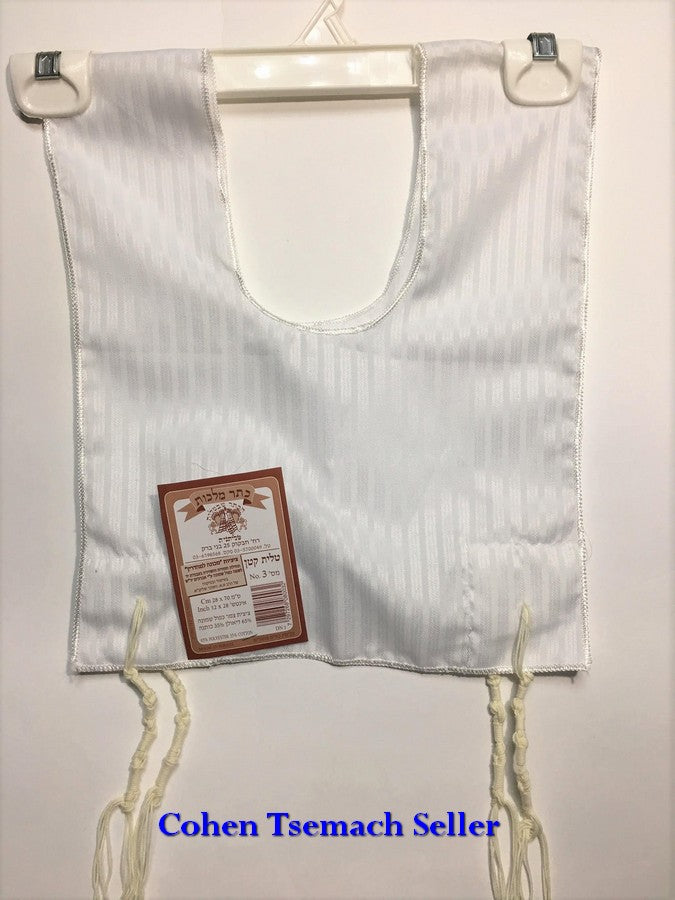 Tallit Katan Kosher Israel Tzitzit 40x100cm/ 16"x40" Made in Israel Size 6 White