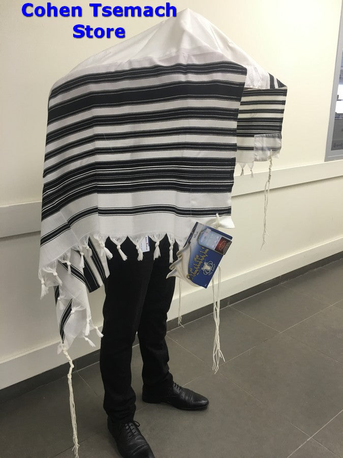 New Jewish CHABAD Wool TALLIT Prayer Shawl Judaica 67"X98" (80-H)