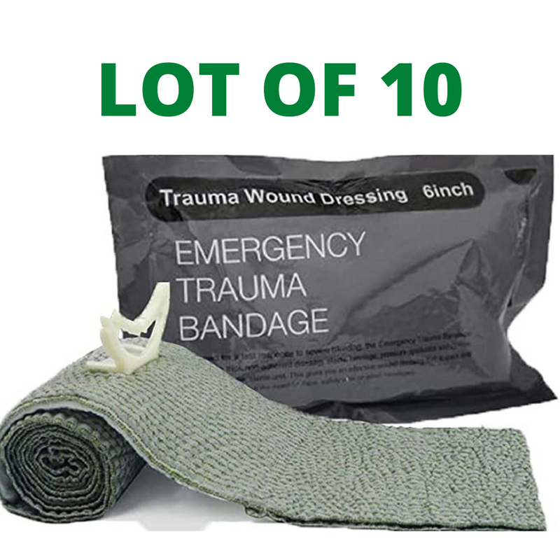 Lot 10 6" Inch Israeli Compression Bandage IFAK EMT Emergency Dressing