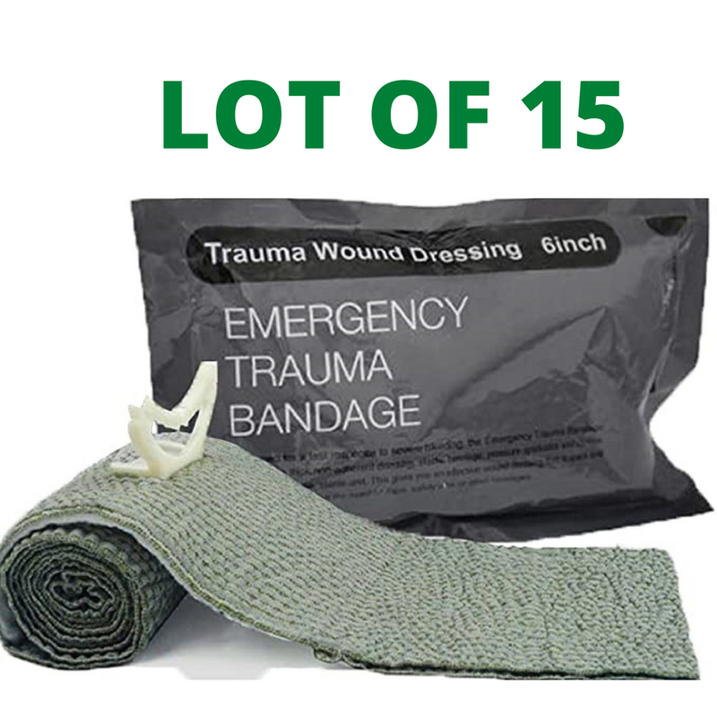 Lot 15 Military 6" Inch Israeli Compression Bandage IFAK EMT Emergency Dressing