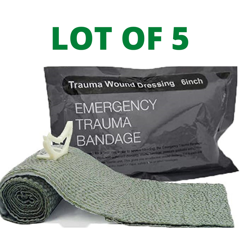 Lot 5 Military 6" Inch Israeli Compression Bandage IFAK EMT Emergency Dressing