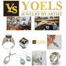 925 Silver and 9k Gold Eilat Stone Jerusalem Necklace,Eilat Stone Pendant