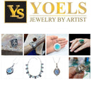 925 Silver and 9k Gold Eilat Stone Jerusalem Necklace,Eilat Stone Pendant