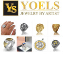 925 Silver and 9k Gold Eilat Stone Jerusalem Necklace,Eilat Stone Pendant