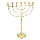Brass Copper Extra Large 18 Inch Height Seven Branches Jumbo Size Israel Menorah