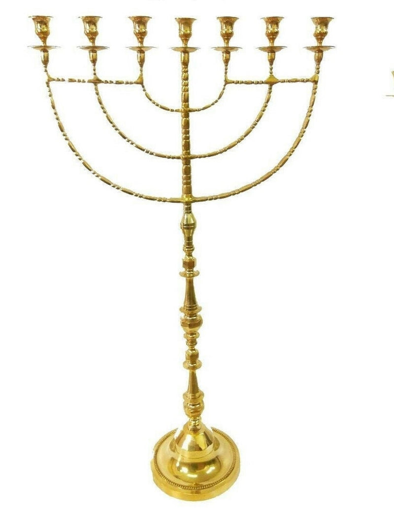 Brass Copper Extra Large 36 Inch Height Jumbo Menorah Judaica Jerusalem Israel Unique Hand Made Gift