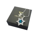 Amaizing 925 Sterling Silver Eilat Stone Pendant, Star of David Pendant israel