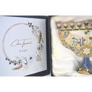 Cohen Tsemach Art & Gift Enamel Menorah Star of David & Jerusalem Hand Painted Hanukkiah Blue