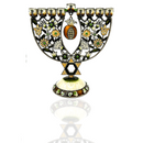 Cohen Tsemach Art&Gift Amazing Menorah Hanukkiah handmade,Green pomegranate