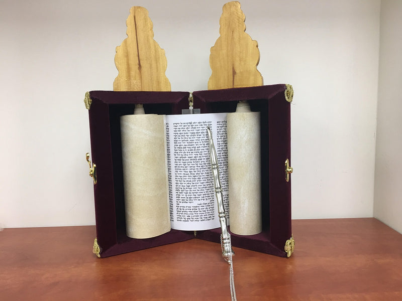 Scroll Book Hebrew Bible Sefer Torah Case Shield ??& Yad Pointer-fine 32 cm