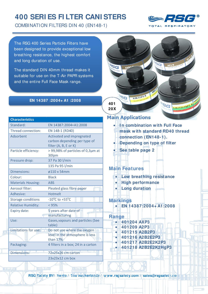 High-End Nbc/Cbrn Multipurpose Gas Mask Filter Nato 40mm Expires June 2024